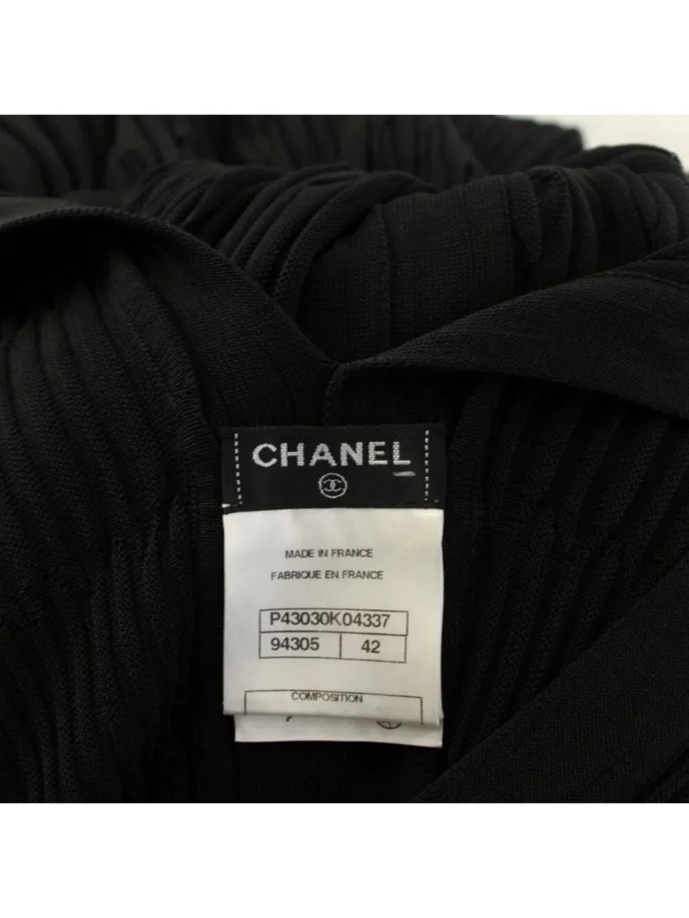 Chanel Dress Front Zip Sleeveless Long 42 Black